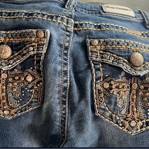 Blue Embellished Women's Jeans